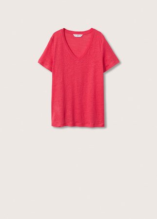 100% linen t-shirt - Women | Mango USA