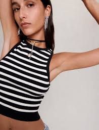 black and white striped crop top - Google Search