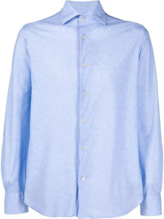 Corneliani Pointed Collar Regular-Fit Shirt 85P1780111477 Blue | Farfetch