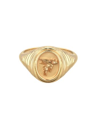 Retrouvai Jewelry Flying Pig Signet Ring - 14K Gold - Ylang 23