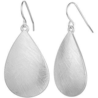 Amazon.com: Brushed Silver Teardrop Earring (Silver) SPUNKYsoul: Clothing
