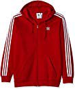 adidas Originals Men's 3-Stripes Full Zip Hoodie, Power red, Small at Amazon Men’s Clothing store: