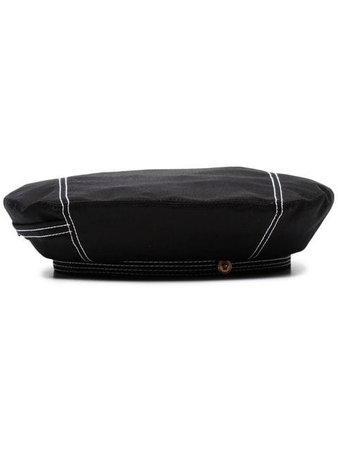 Versace black logo-embroidered cotton beret $326 - Buy SS19 Online - Fast Global Delivery, Price