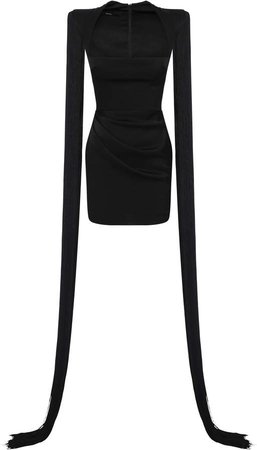 Alex Perry Alex Ruched Fringe Overlay Mini Dress Size: 4