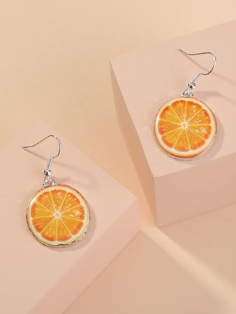orange slice earrings
