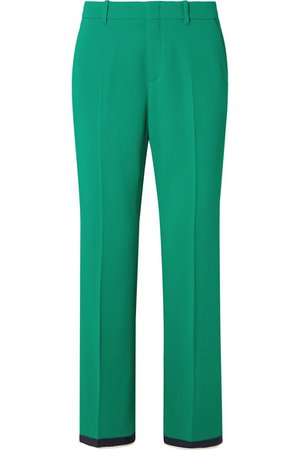 Gucci | Grosgrain-trimmed stretch-cady bootcut pants | NET-A-PORTER.COM