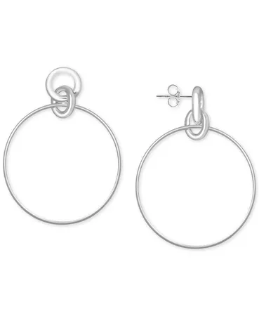Essentials Circle Link Drop Earrings in Fine Silver-Plate & Reviews - Earrings - Jewelry & Watches - Macy's