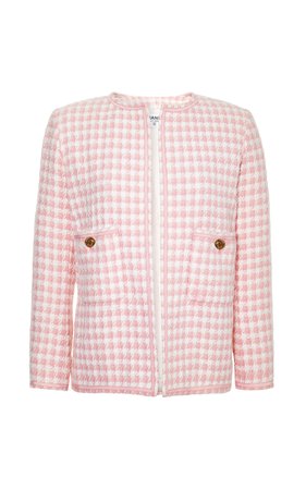 Chanel Pink And White Boucle Jacket from What Goes Around Comes Around by Collectible Jackets