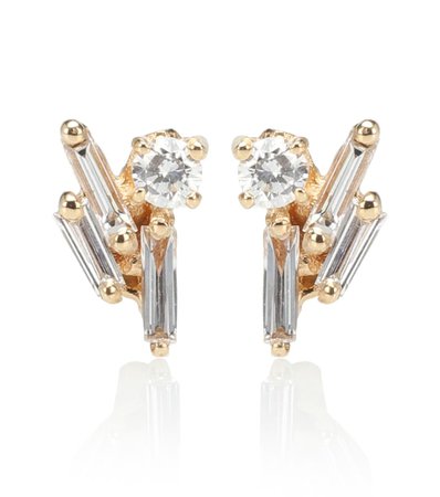 Suzanne Kalan - 18kt gold and diamond earrings | Mytheresa