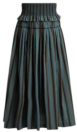 Sibylle Striped Taffeta Skirt - Womens - Blue Stripe