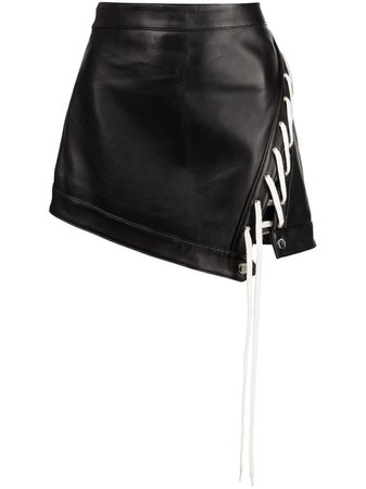 Monse lace-up leather skirt - FARFETCH