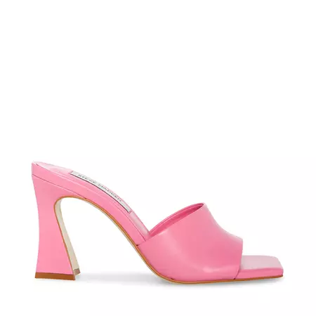 FAIRFAX Pink Leather Square Toe Mule | Women's Heels – Steve Madden