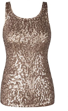 PrettyGuide Women Sparkly Sequin Tank Top Shimmer Glam Art Deco Rave Party Vest Tops at Amazon Women’s Clothing store