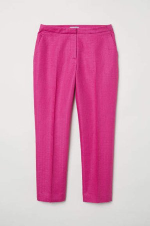 Linen-blend Suit Pants - Pink