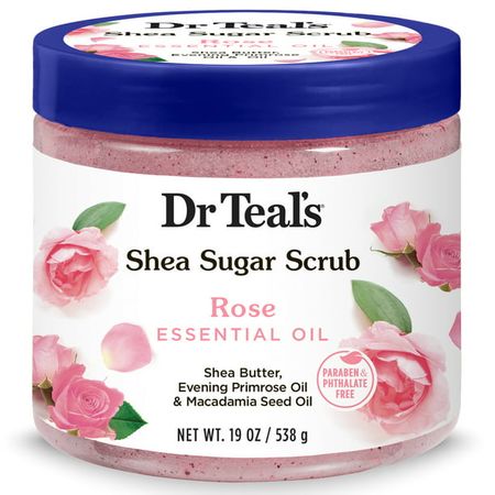 Dr Teal's Shea Sugar Body Scrub, Rose with Essential Oil, 19 oz - Walmart.com