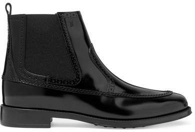 Glossed-leather Chelsea Boots - Black
