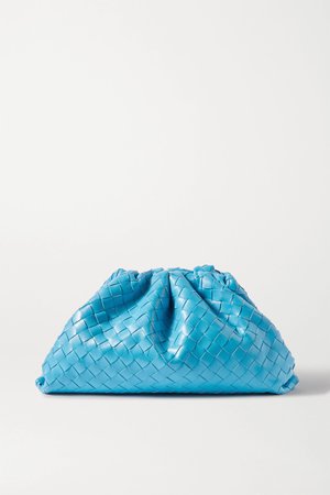 Blue The Pouch large gathered intrecciato leather clutch | Bottega Veneta | NET-A-PORTER