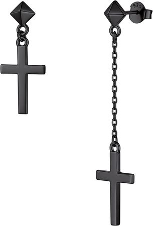 Amazon.com: ChicSilver Black Cross Earrings for Women Hanging Cross Earrings Gothic 925 Sterling Silver Drop Dangle Earrings for Teen Girls Earrings Jewelry: Clothing, Shoes & Jewelry