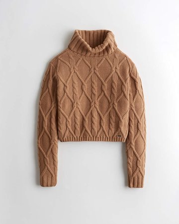 Girls Cable Turtleneck Sweater | Girls New Arrivals | HollisterCo.com  Brown