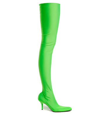 Balenciaga Over-the-knee Sock Boots In Fluorescent Green | ModeSens