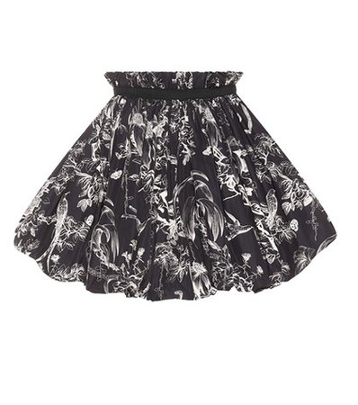 Floral-print puff skirt