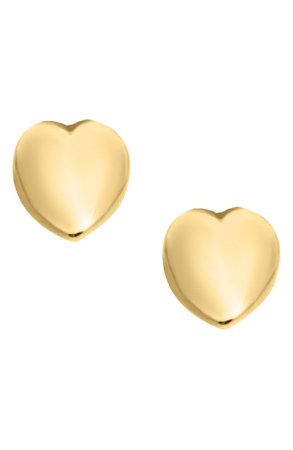 Mignonette 14k Gold Puffed Heart Earrings (Baby Girls) | Nordstrom