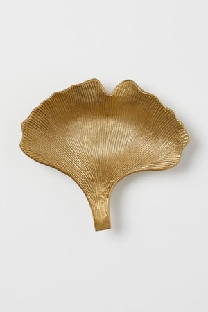 Leaf-shaped metal dish - Gold-coloured - Home All | H&M GB