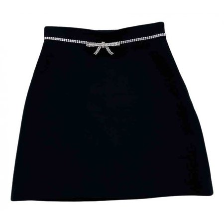 miu miu crystal bow black mini skirt