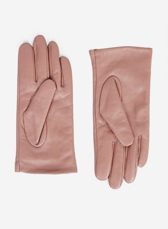 Blush Button Frill Leather Gloves | Dorothy Perkins