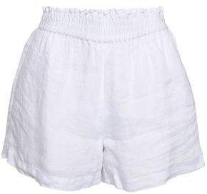 Shirred Linen Shorts