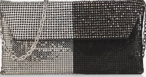 black and silver purse