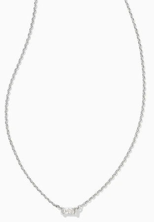 Kendra Scott- Juliette Silver Pendant Necklace in White Crystal