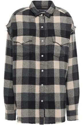 Garance oversized checked cotton-blend flannel shirt | IRO | Sale up to 70% off | THE OUTNET