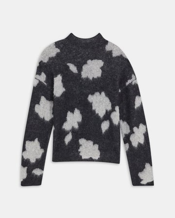 Alpaca Floral Jacquard Sweater | Theory