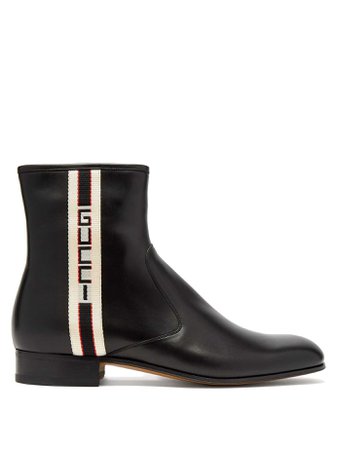 Logo-stripe leather Chelsea boots | Gucci | MATCHESFASHION.COM