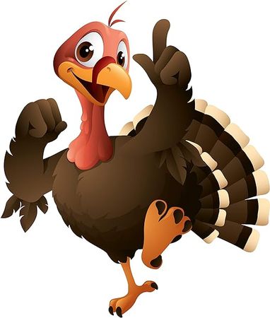 Amazon.com: Happy Thanksgiving Turkey Jumping for Joy Wall or Window Decor Decal 12" : Tools & Home Improvement