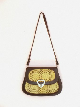 Retro 60's / 70's Welsh tapestry brown bag / tweed bag | Etsy