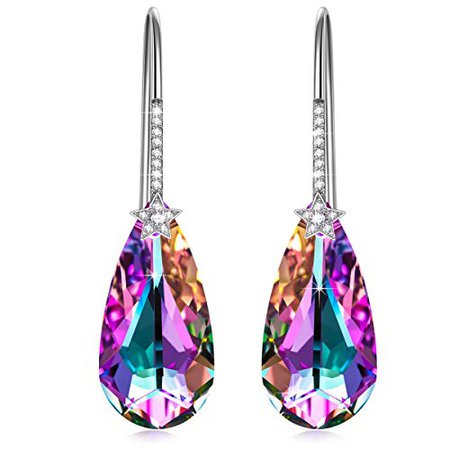 NINASUN s925 Sterling Silver City of Stars Teardrop Swarovski Crystal Earrings