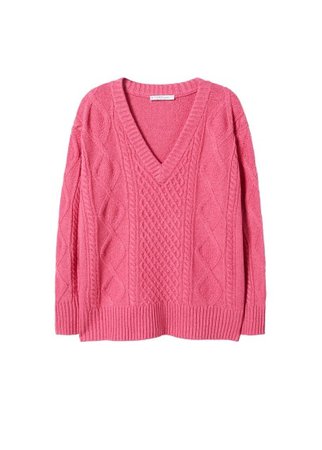 Violeta BY MANGO Contrasting knit sweater