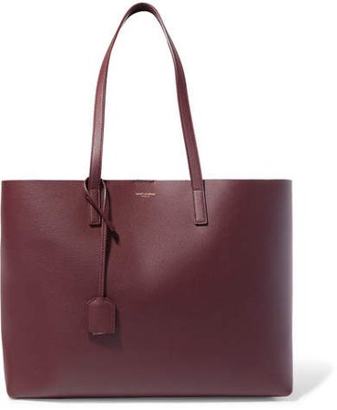 Shopper Large Textured-leather Tote - Burgundy