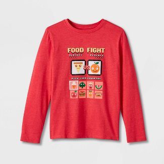 Boys' 'food Fight' Long Sleeve Graphic T-shirt - Cat & Jack™ Red : Target