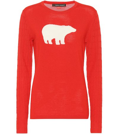 Bear crewneck wool ski sweater
