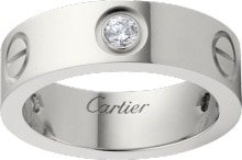 CRB4032500 - LOVE ring, 3 diamonds - White gold, diamonds - Cartier
