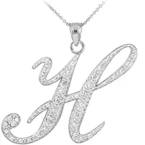 silver h necklace - Google Search
