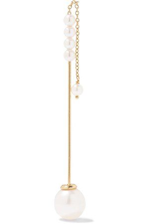 Mizuki | 14-karat gold pearl earring | NET-A-PORTER.COM
