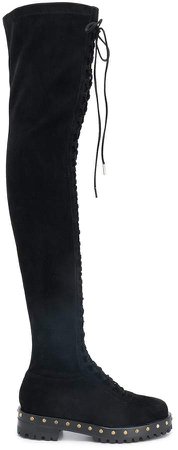 stud-embellished thigh-high boots