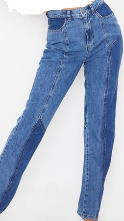 Contrast Patch Denim Jeans