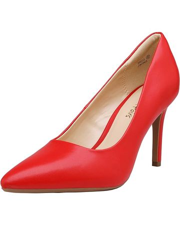 Amazon.com | DREAM PAIRS Women's DPU213 High Stiletto Heels Pointed Toe Pumps Shoes, Red, Size 9 | Pumps
