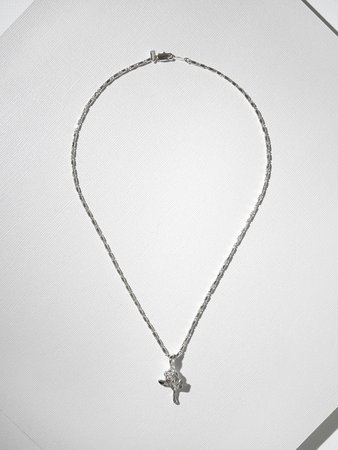 The Silver Little Rose Charm Necklace | Vanessa Mooney