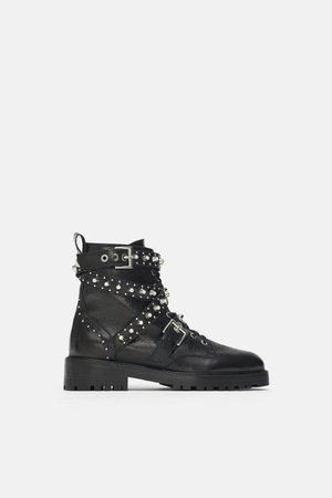 BEJEWELLED LEATHER ANKLE BOOTS - SHOES-WOMAN-NEW COLLECTION | ZARA United Kingdom